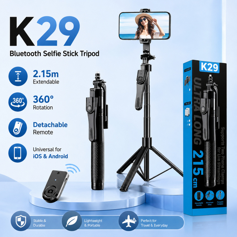 Photography Basics - Tripé de selfie Bluetooth 2M com