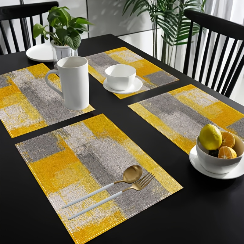 Photography Geometry - Sousplat VIKAMA Amarelo e Cinza com